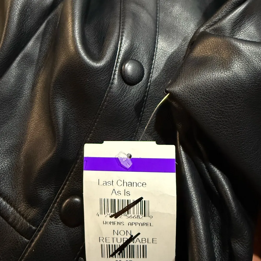 NWT from Nordstrom Avec Lea Filles Black Faux Leather dress size Small. Stunning - Image 7