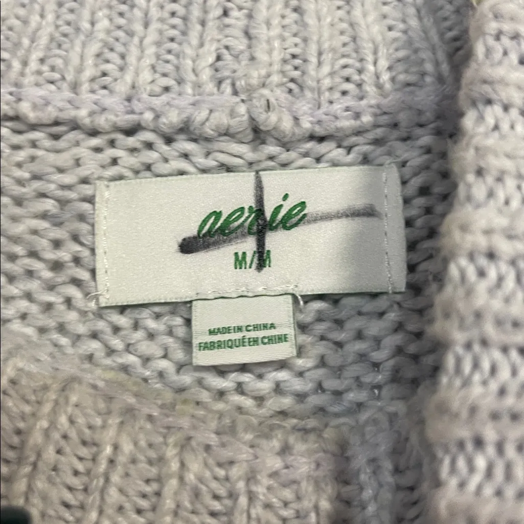 AERIE WOMENS TWO TONE KNIT MOCKNECK SWEATER MEDIUM - Image 3