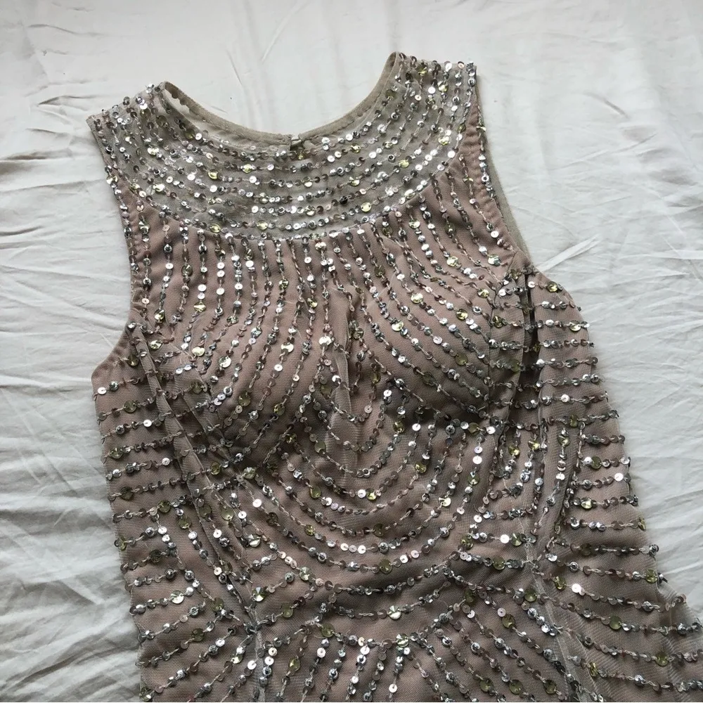 NWT Aidan Mattox Blush Pink Sequin Cocktail Dress - Image 2