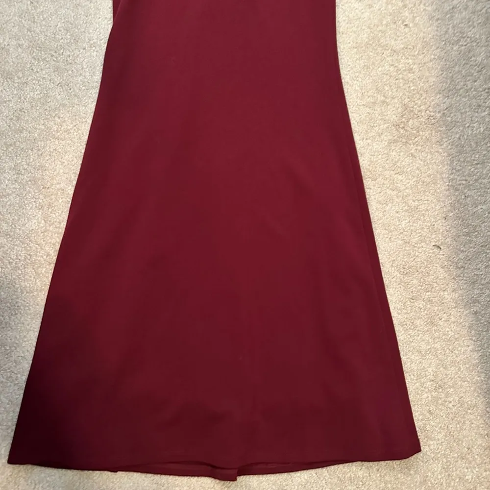 Katie May Los Angeles Burgundy Maroon One Shoulder Evening Gown - Image 4