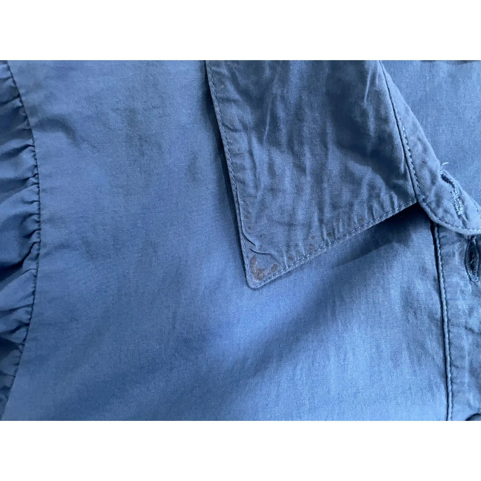 Ramy Brook Women's Large Poplin Blue Long Sleeve Collard Button Down Shirt - Image 8