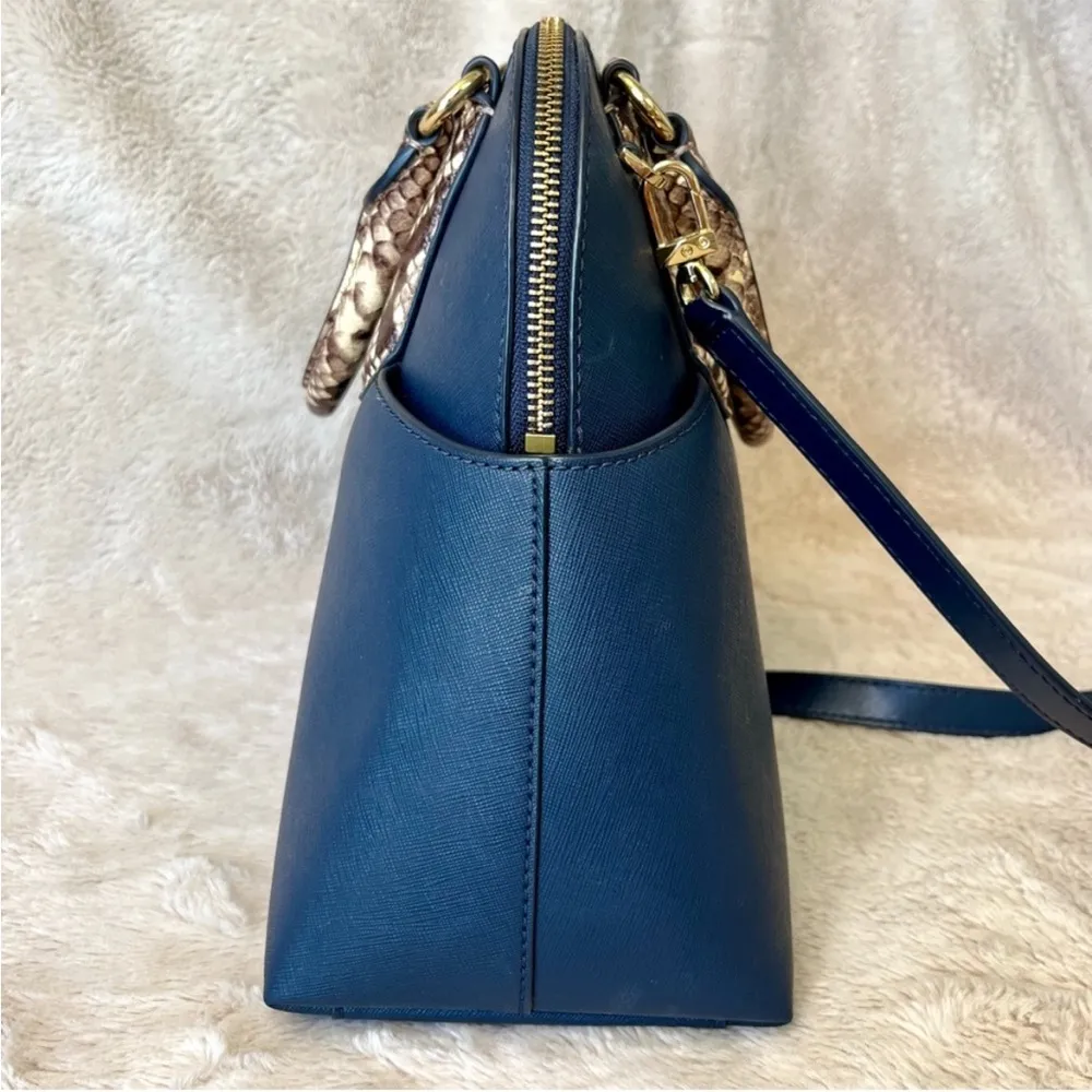 Michael Kors Hudson Embossed Snake Dome 2-Way Bag - Image 7