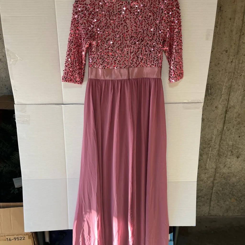 EVER‎ PRETTY SEQUINED LONG FORMAL DRESS WOMEN’s MAUVE PINK SZ S NWT - Image 2