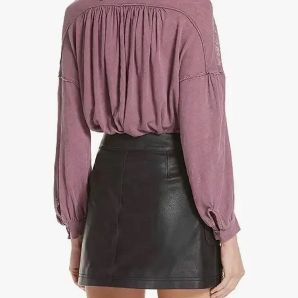 Free People Mulberry Linen Long Sleeve Size M - Image 3