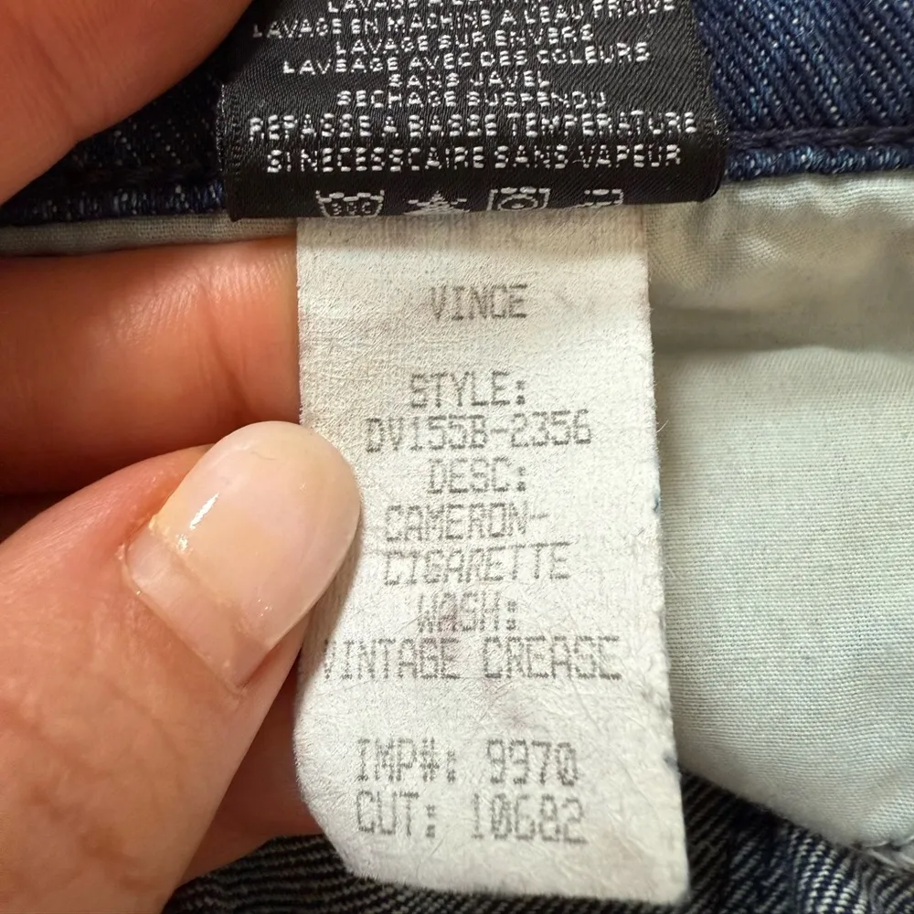 VINCE Cameron Cigarette Jeans Vintage Crease Size 28 - Image 9