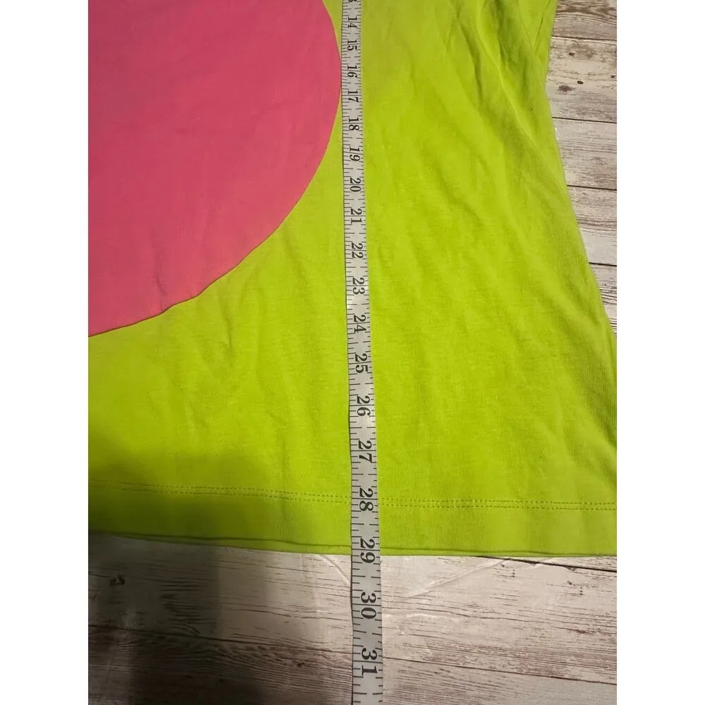 Nike Uphoria Cut and Sew Center Swoosh Short-Sleeved T-Shirt Size XL Pink Green - Image 7