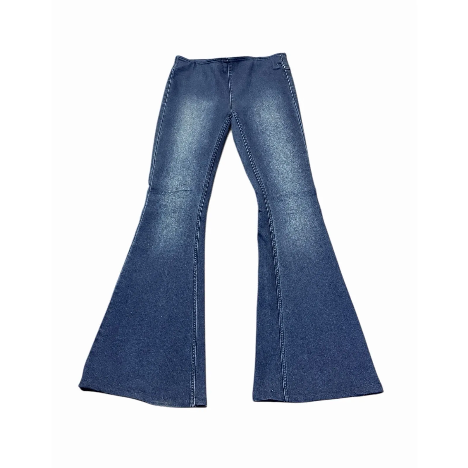 Free People We The Free Jeans Women's Denim Flared Leg Penny Pull On Size W28 - Image 2