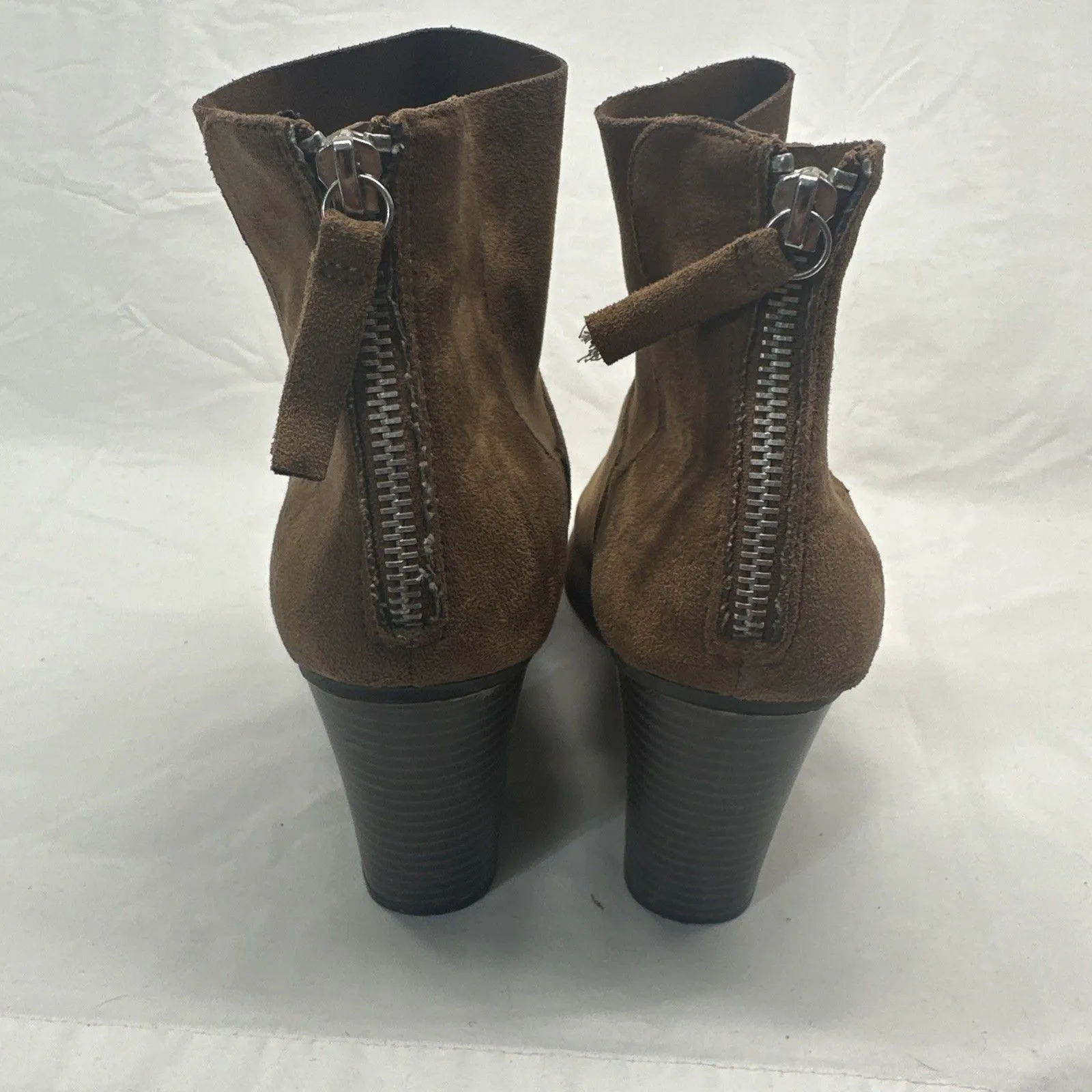 Brash  Stacked Healed Suede Ankle Booties Size 8 1/2 - Image 3