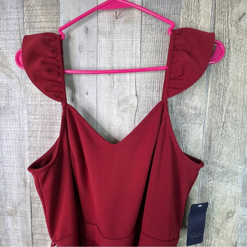 Rachel Rachel Roy XXL Redwood Sweetheart Neck Flutter Sleeve Jumpsuit Ba… Red - Image 6