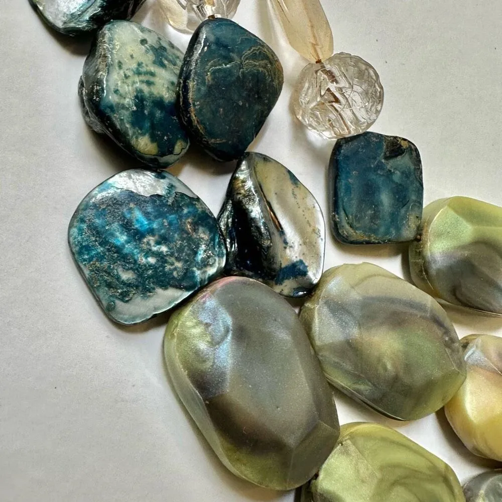 Chico's Luisa blue abalone multi strand statement necklace - Image 13