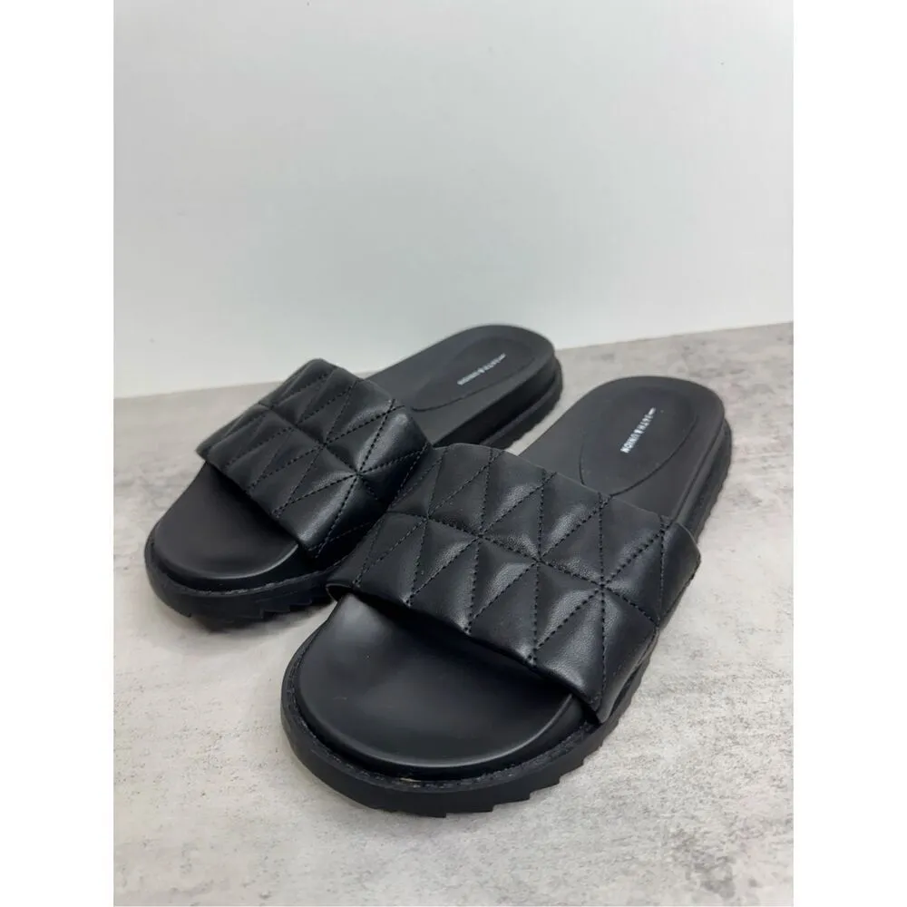 14th & Union Slides Size 6‎ Black Womens Sandals Lightweight NEW - Image 2