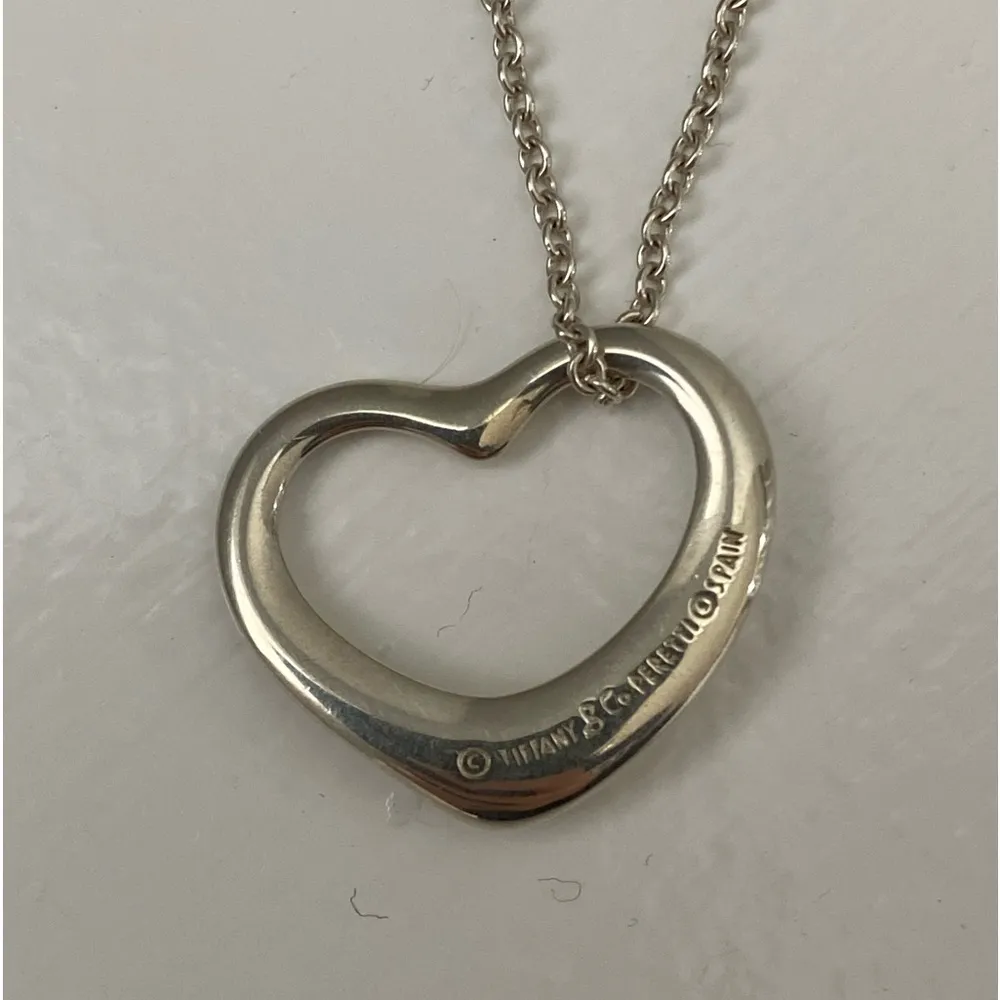 Authentic Tiffany &Co Open Heart Pendant Necklace - Image 3