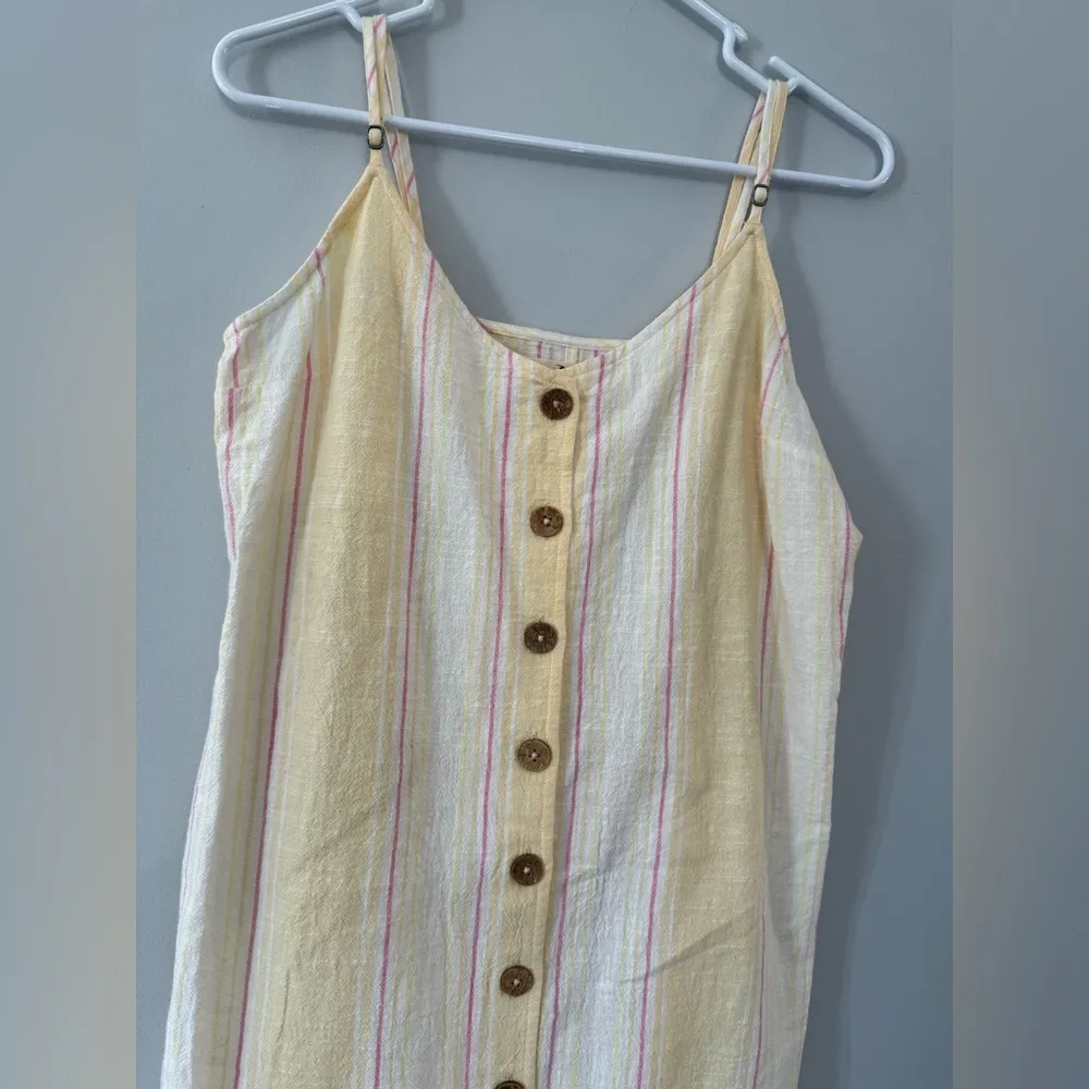NWT RIP Curl Stripe Surf Dress Tank Dress Yellow Pink White Sundress Size M - Image 4