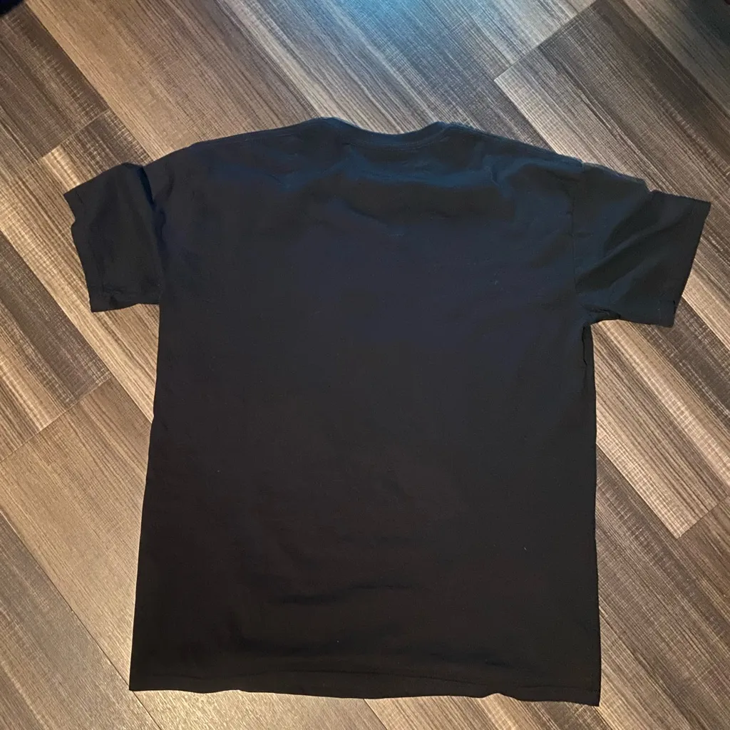 Men’s Black Graphic Tee with Red and Blue Design Size XXL - Image 2