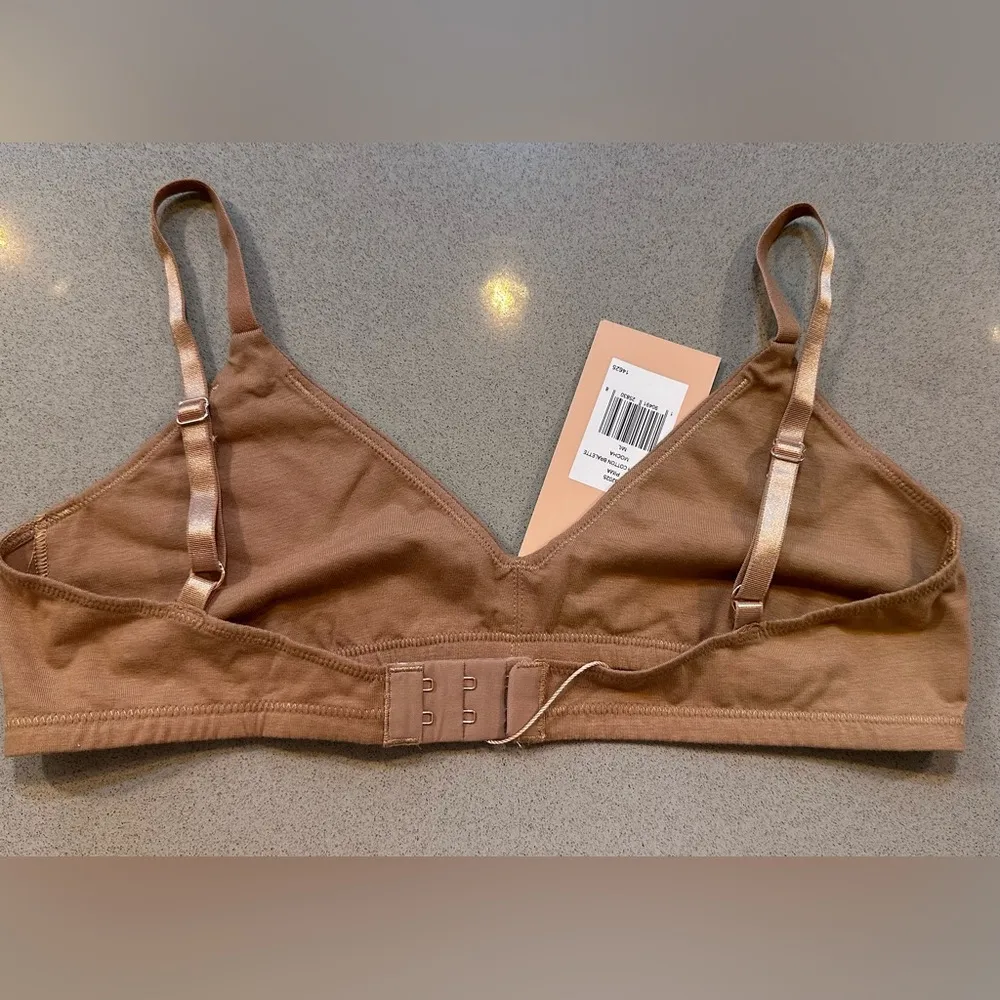 NWT  Pima Stretch Cotton Bralette Color : Mocha , Size M/L - Image 6
