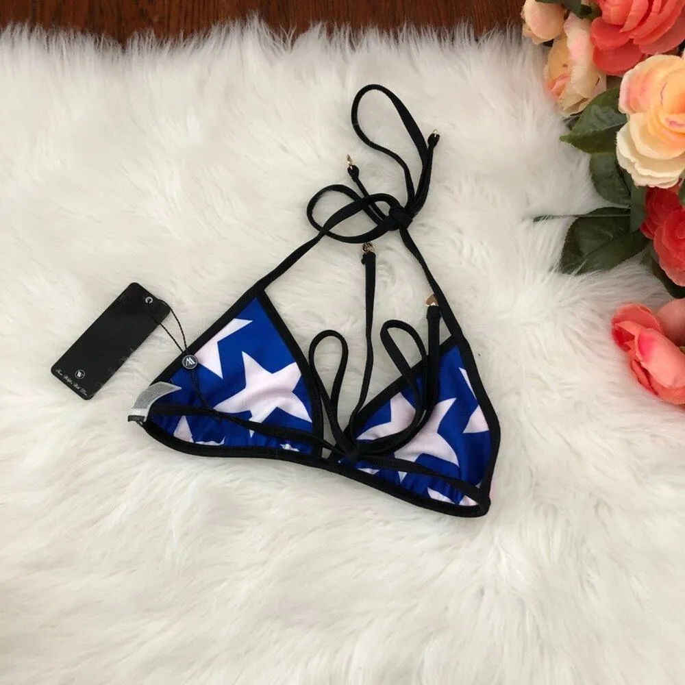 WILDFOX American Star USA String Bikini Top NWT - Image 2