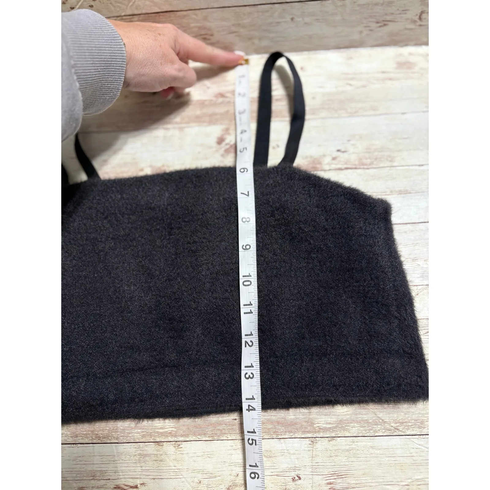 Gymshark x Whitney Simmons Eyelash Knit Bandeau Black Size XL Bra Fuzzy Top - Image 7