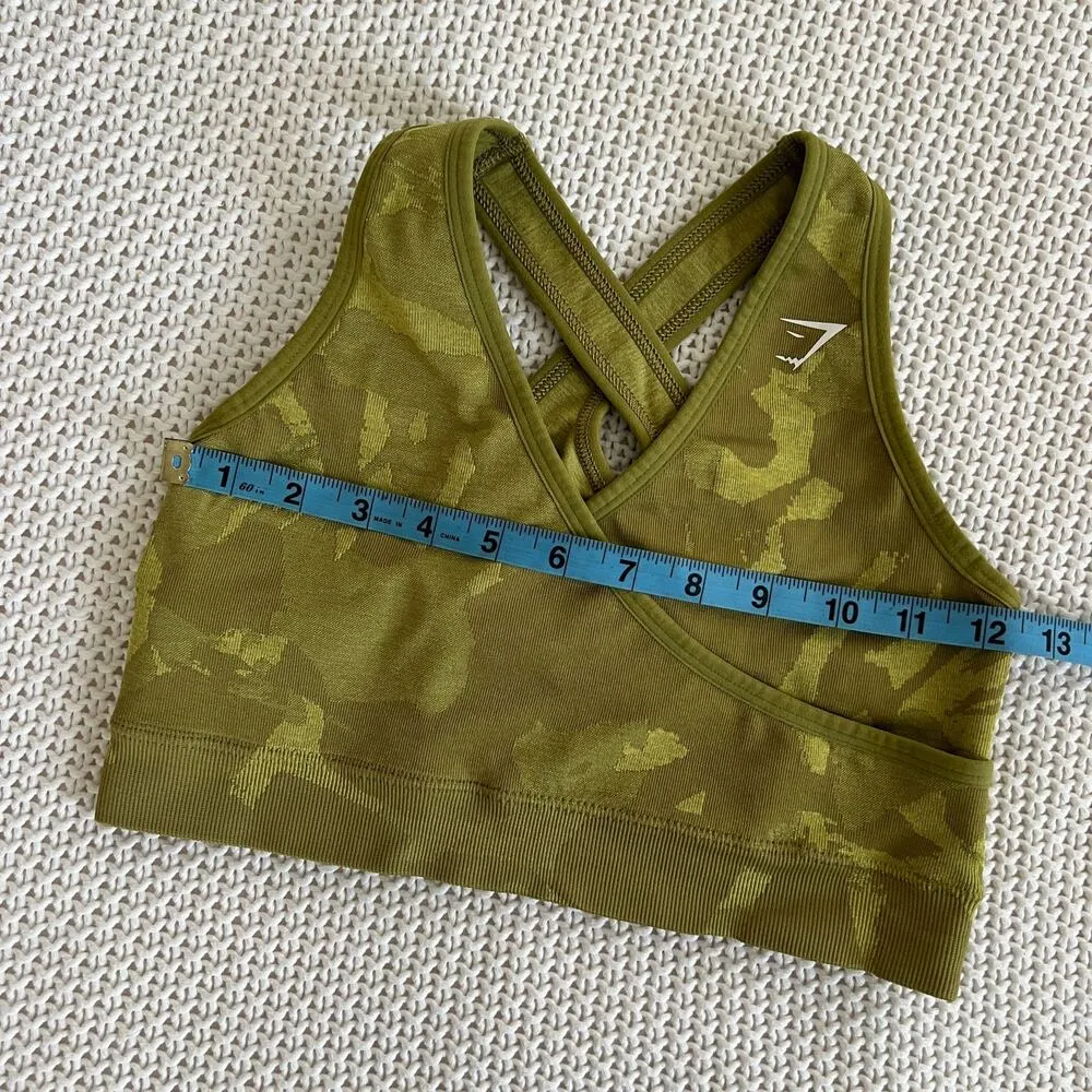 Gymshark Green Camo Adapt Seamless Sports Bra Size M - Image 7