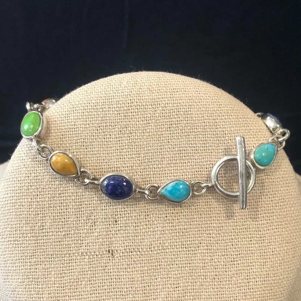 BARSE Turquoise Semiprecious Sterling Silver Toggle Bracelet - Image 12