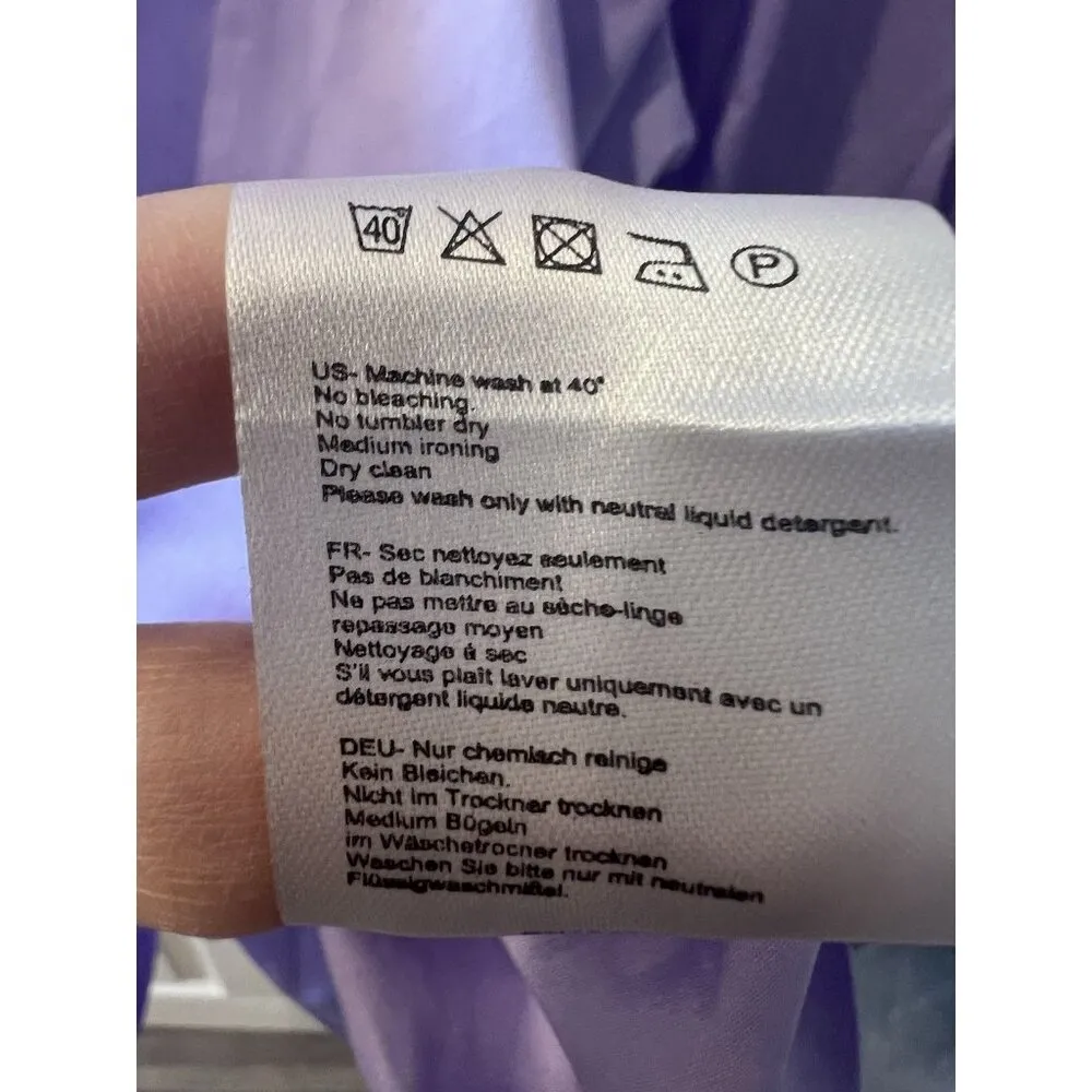 HARSHMAN Lilac Cheryl Blouse Size Medium Cotton V - Image 11