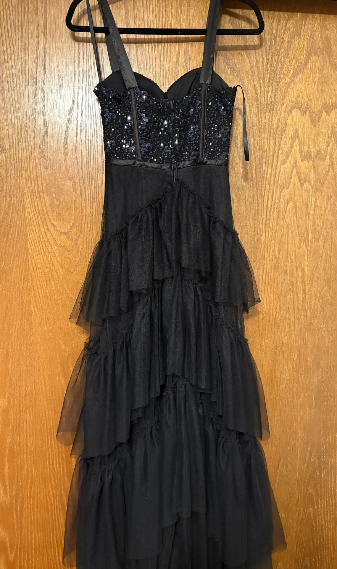 Black Sequin Prom Dress Size XS - Image 2