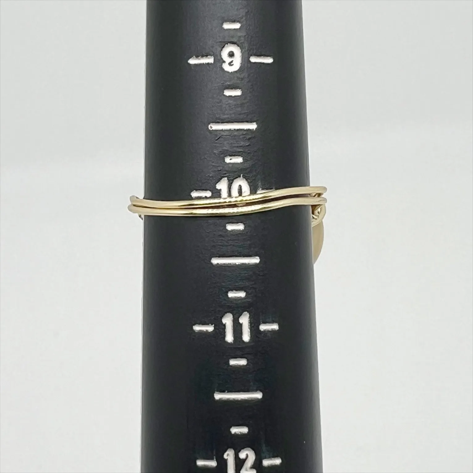 Handmade Cream Floral Bead Gold Tone Wire Wrapped Ring Size 10 Hand Crafted - Image 4