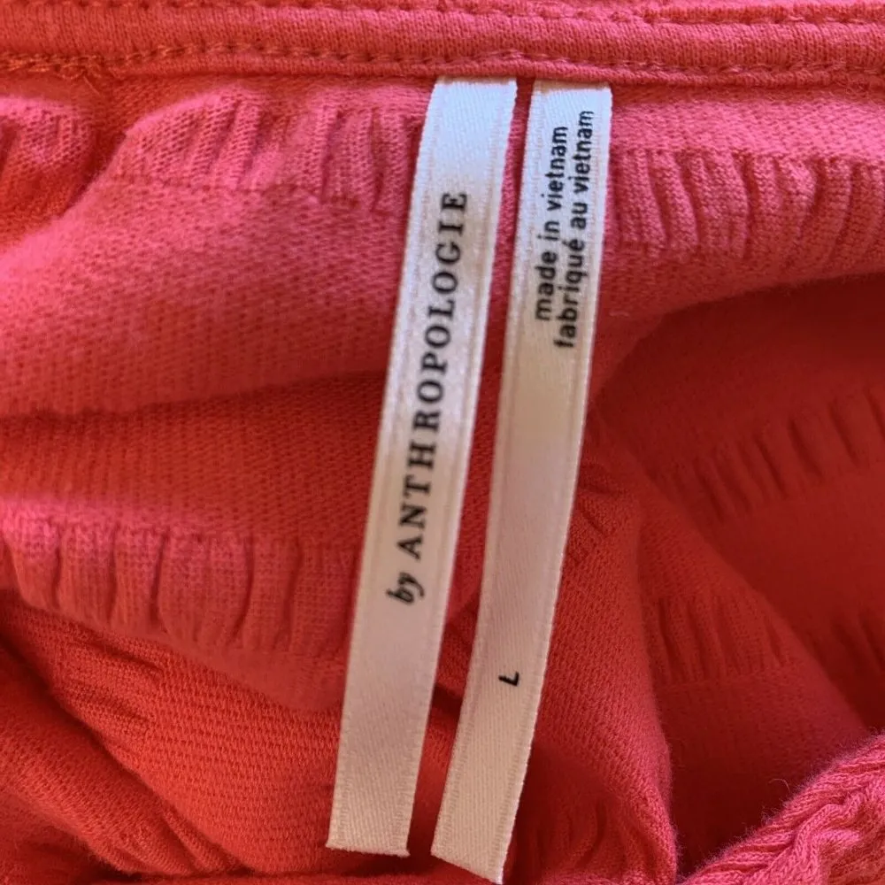 Anthropologie Flounced Open-Back Mini Dress Large Coral New NWT RARE GORGEOUS - Image 5