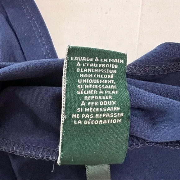 Lauren Ralph Lauren Navy Faux Wrap Dress Size 8 - Old Money - Dark Academia - Image 9