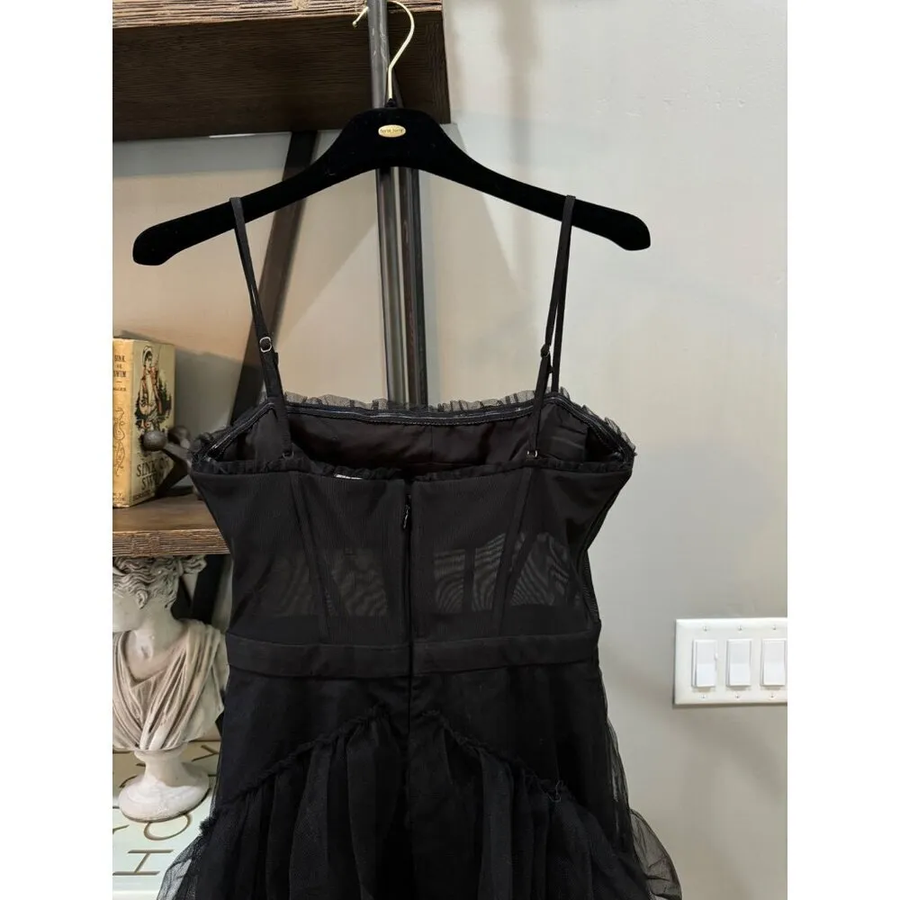 BCBGMAXAZRIA Corset Tulle Oly Gown Black Womens Size 0 - Image 7