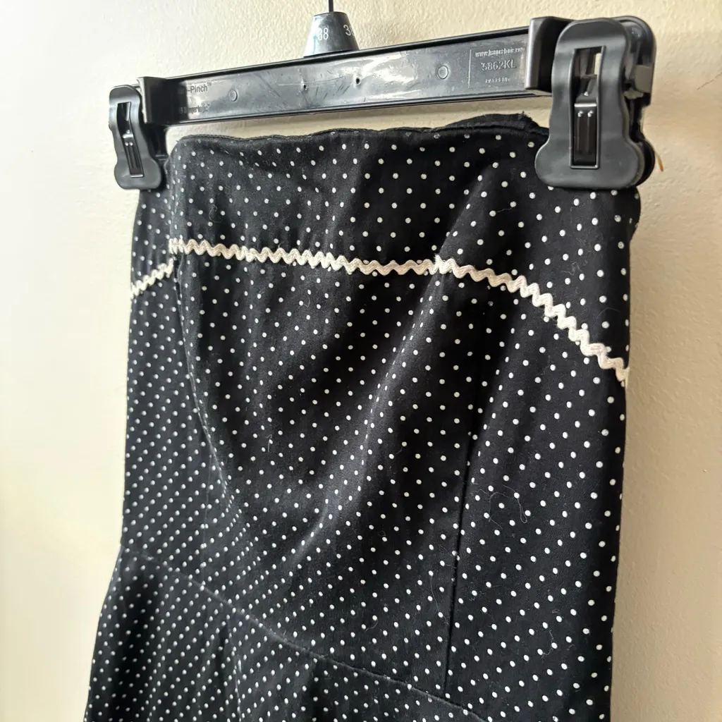 White House Black Market Black and White Polka Dot Strapless Dress - Image 2
