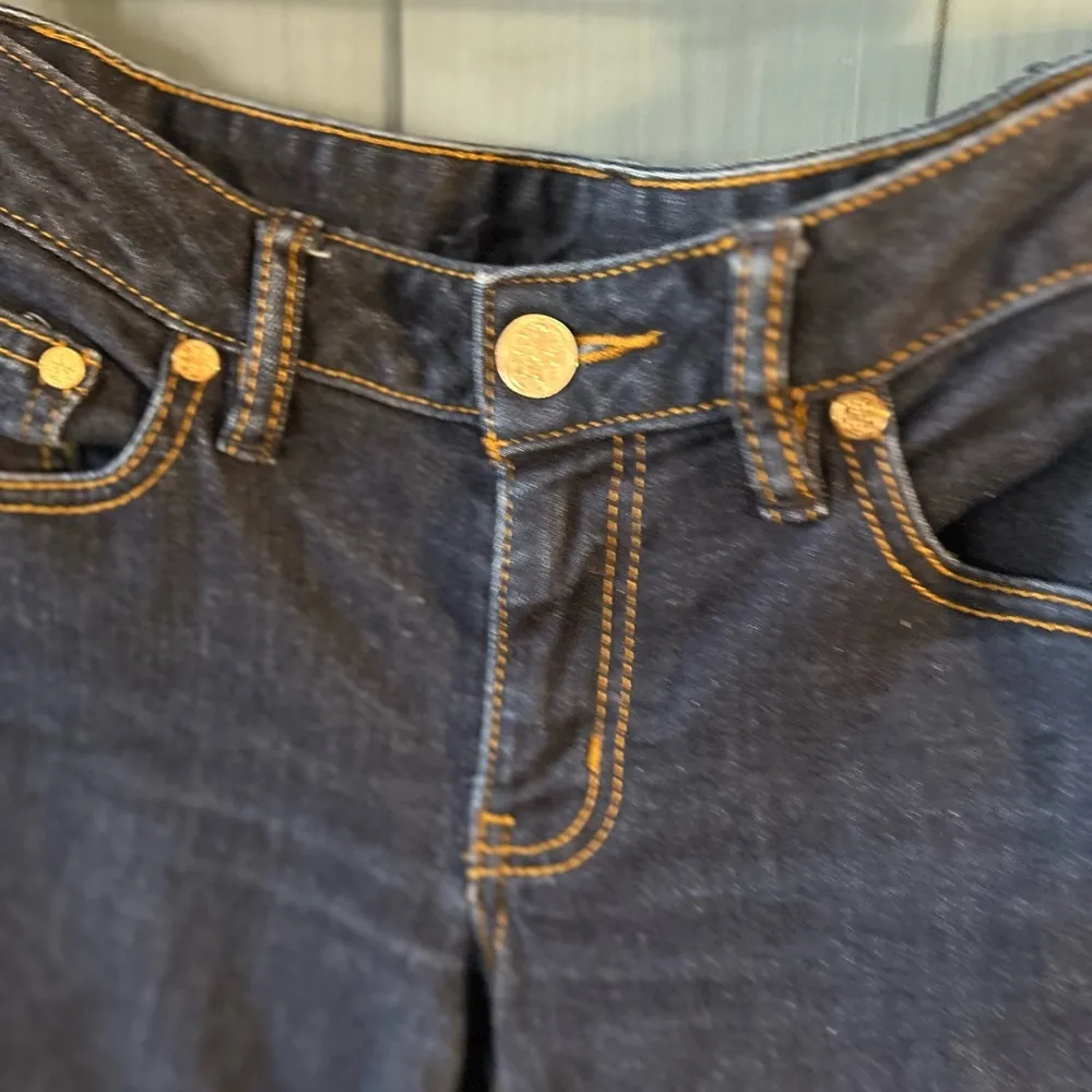 Tory Burch Super Skinny Jeans Denim Pants Women’s 27 (29) Dark Blue Big Patch - Image 2