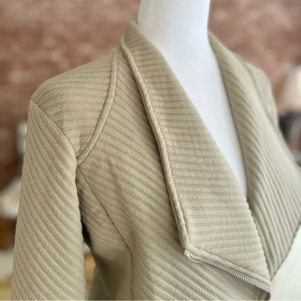 Premise  Sage Green Ribbed Knit Moto Jacket NWT M - Image 11