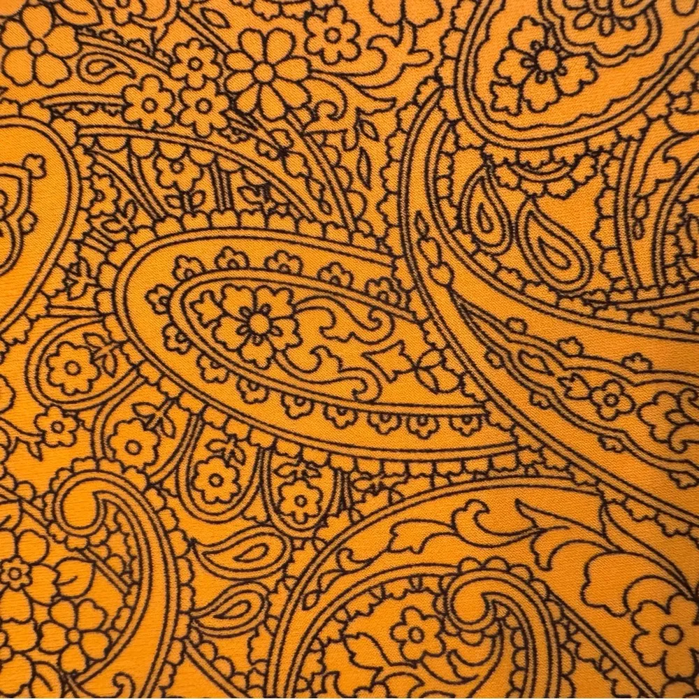 Liz Claiborne Size PL Petite Large Yellow Paisley Print & Dolman Sleeves Blouse - Image 7