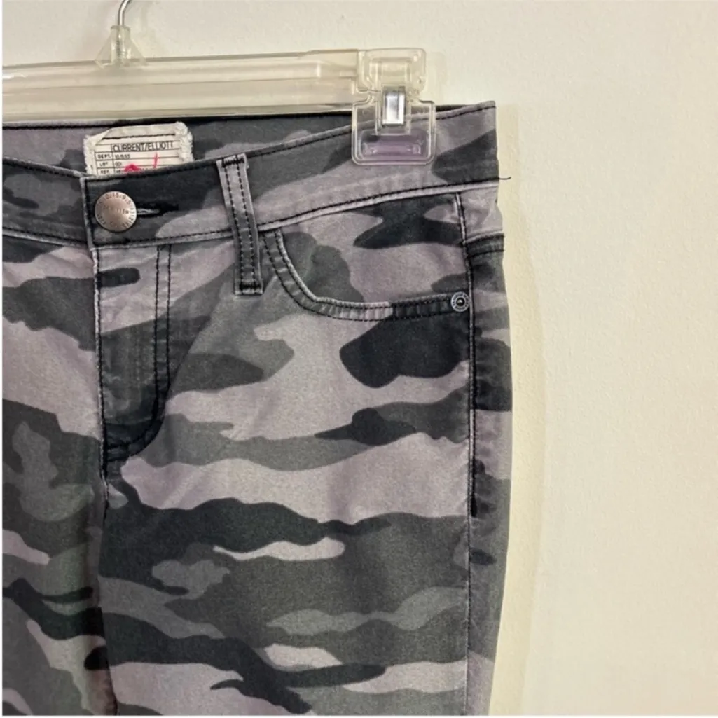 Current Elliot The Ankle Skinny Distressed Black Camo Coating Cheville Size 27 - Image 6