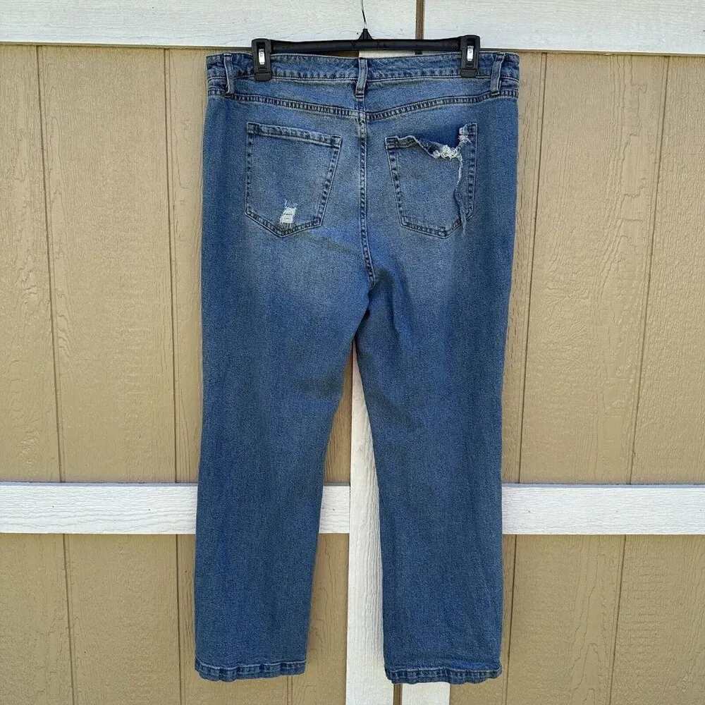 Lane Bryant  Distressed Destroyed Straight Jeans Women's Plus Size 18 Stretch - Image 3