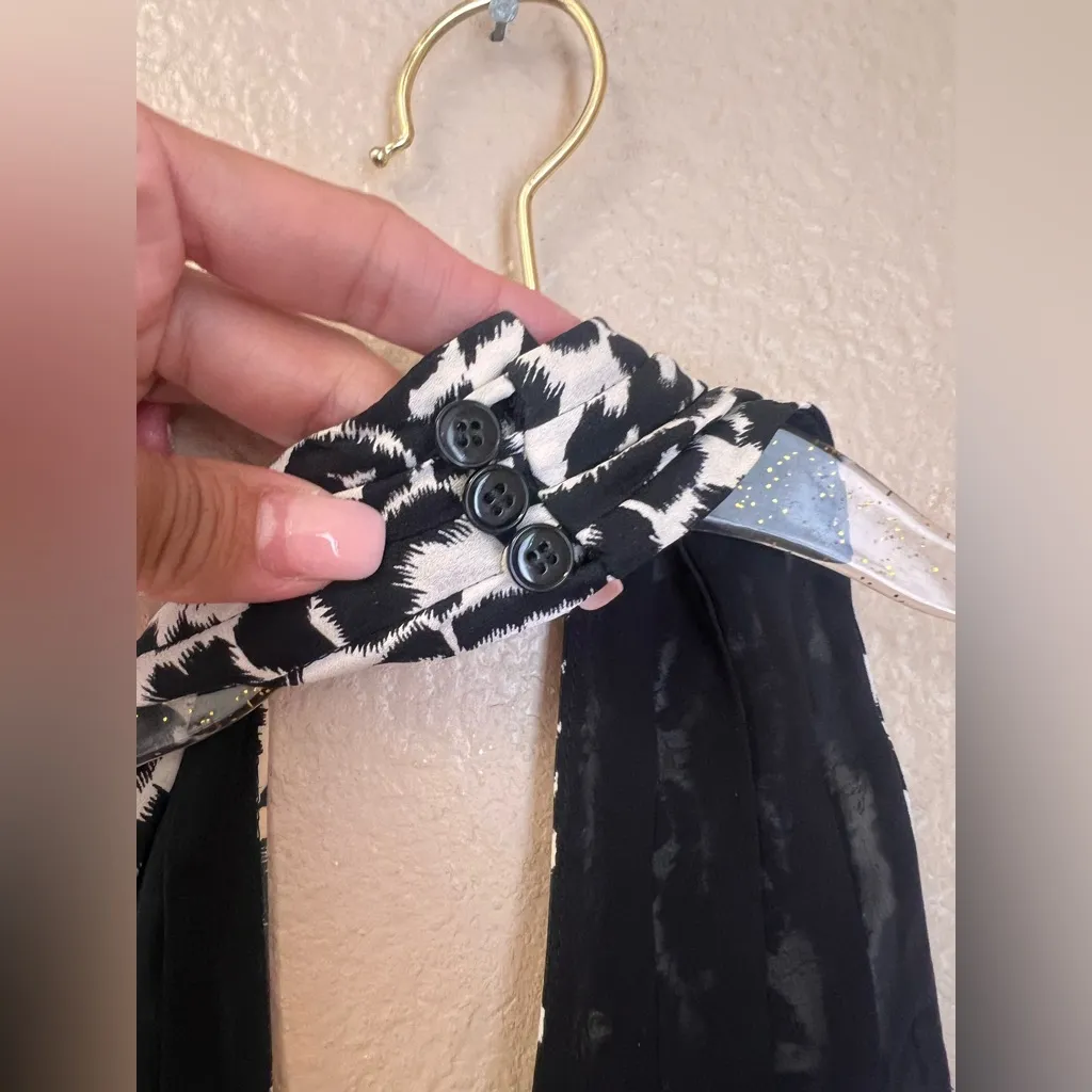 Carlisle 100% Silk Raw Hem Animal Print Halter Top Size 6 - Image 5