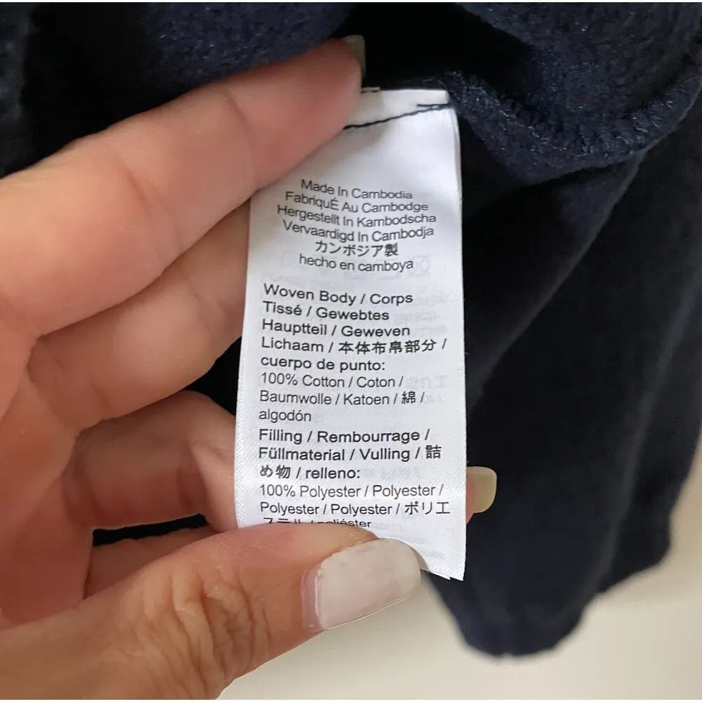 J. Crew Quilted Sherpa Pullover Jacket Navy Blue Size Small NEW - Image 8