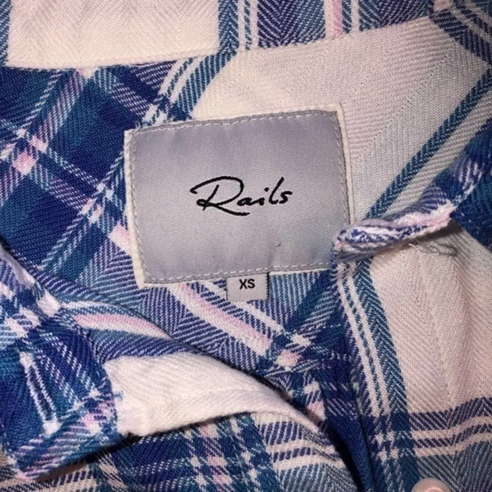 Rails Britt Capped Sleeve Plaid Button Up Top XS - Image 5