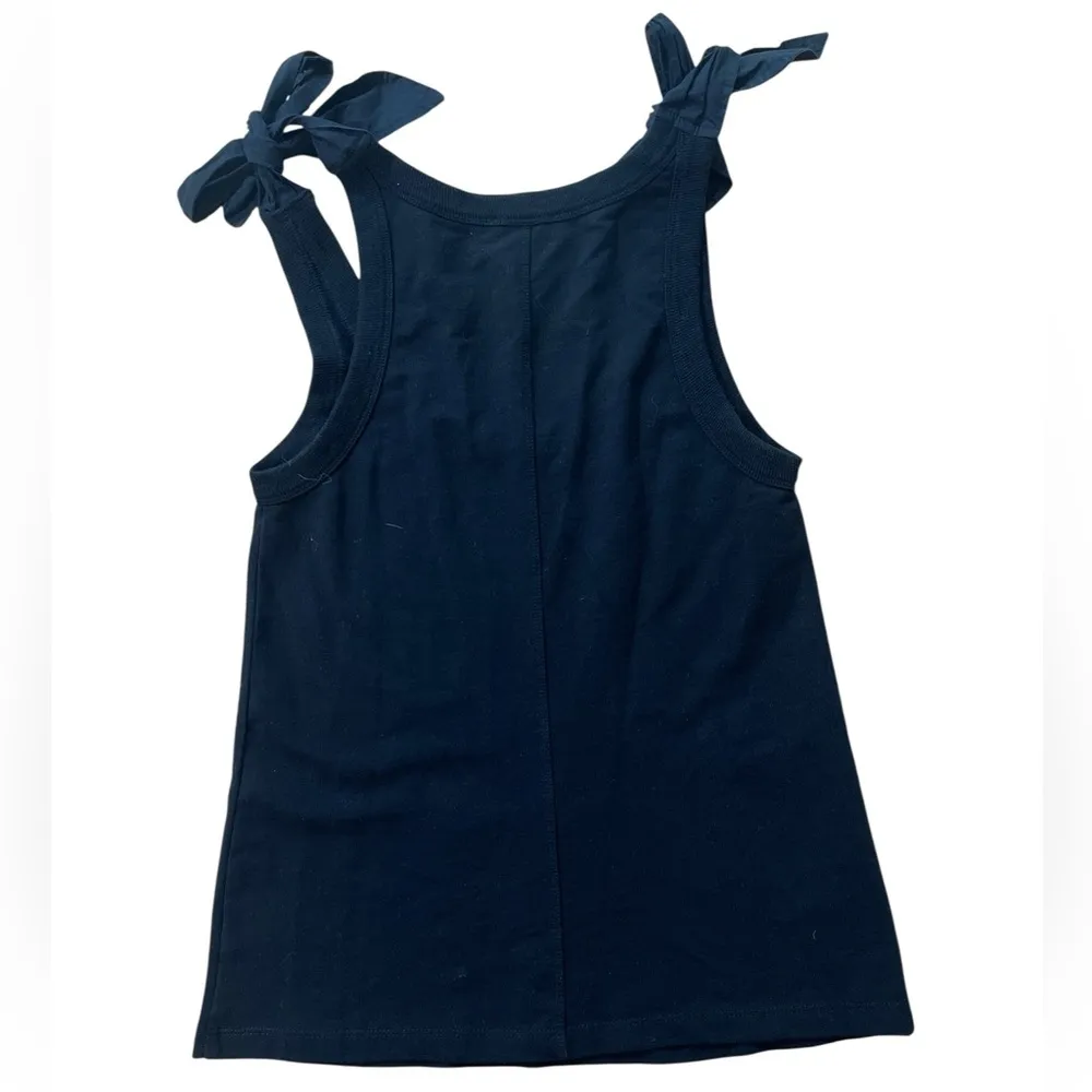 Sundays Black Shoulder Tie Tank Top - Image 2