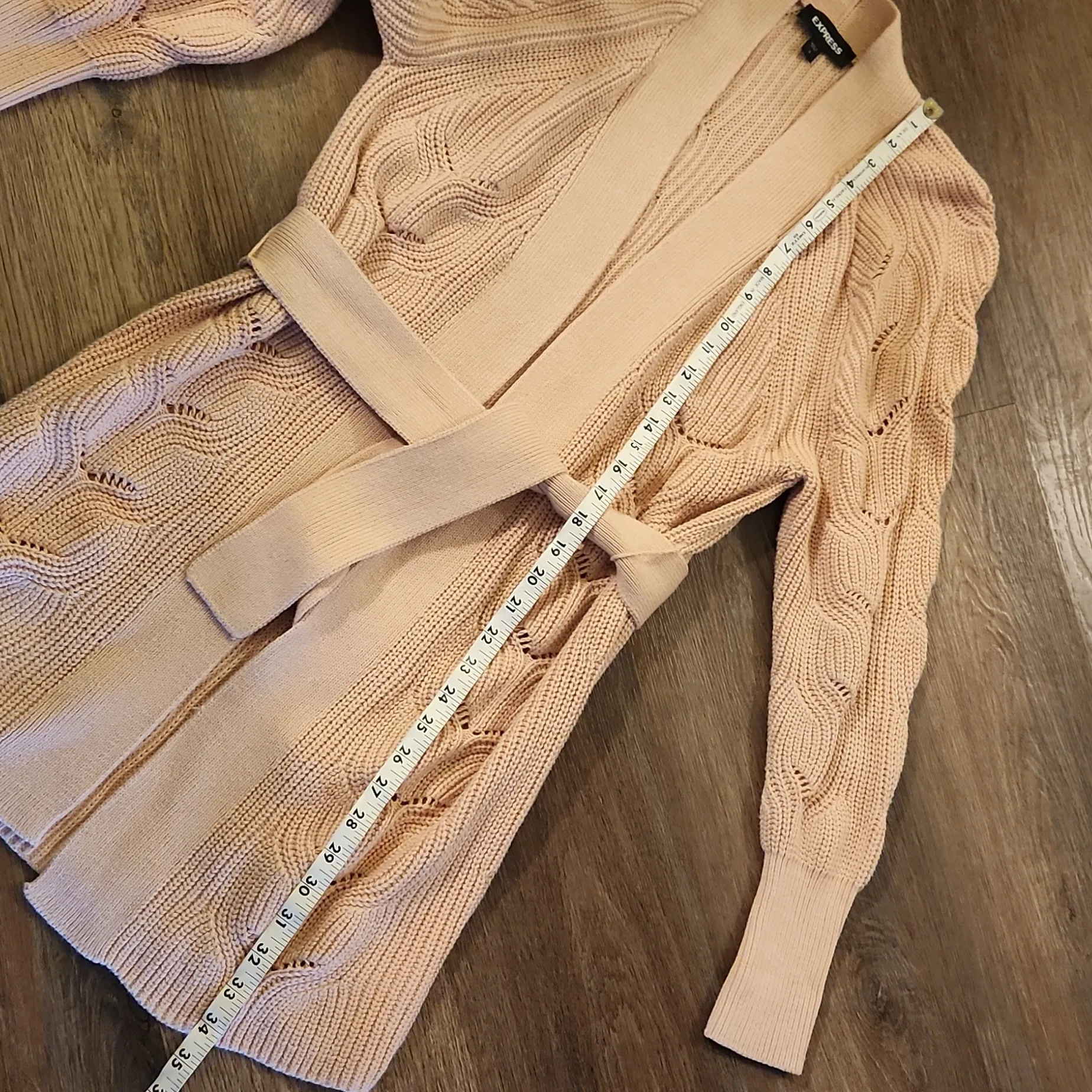 Express Women's Cable Knit Cardigan - Cream - Image 6