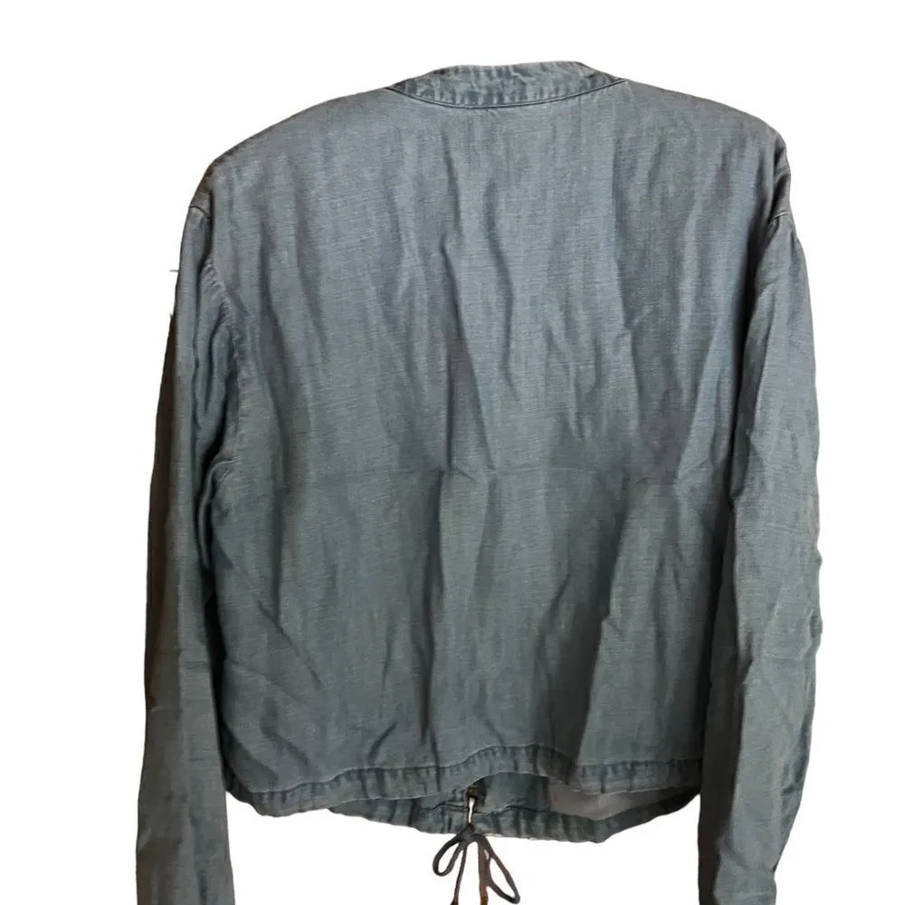 Who What Wear long sleeved chambray fullzip jacket size X - Image 6