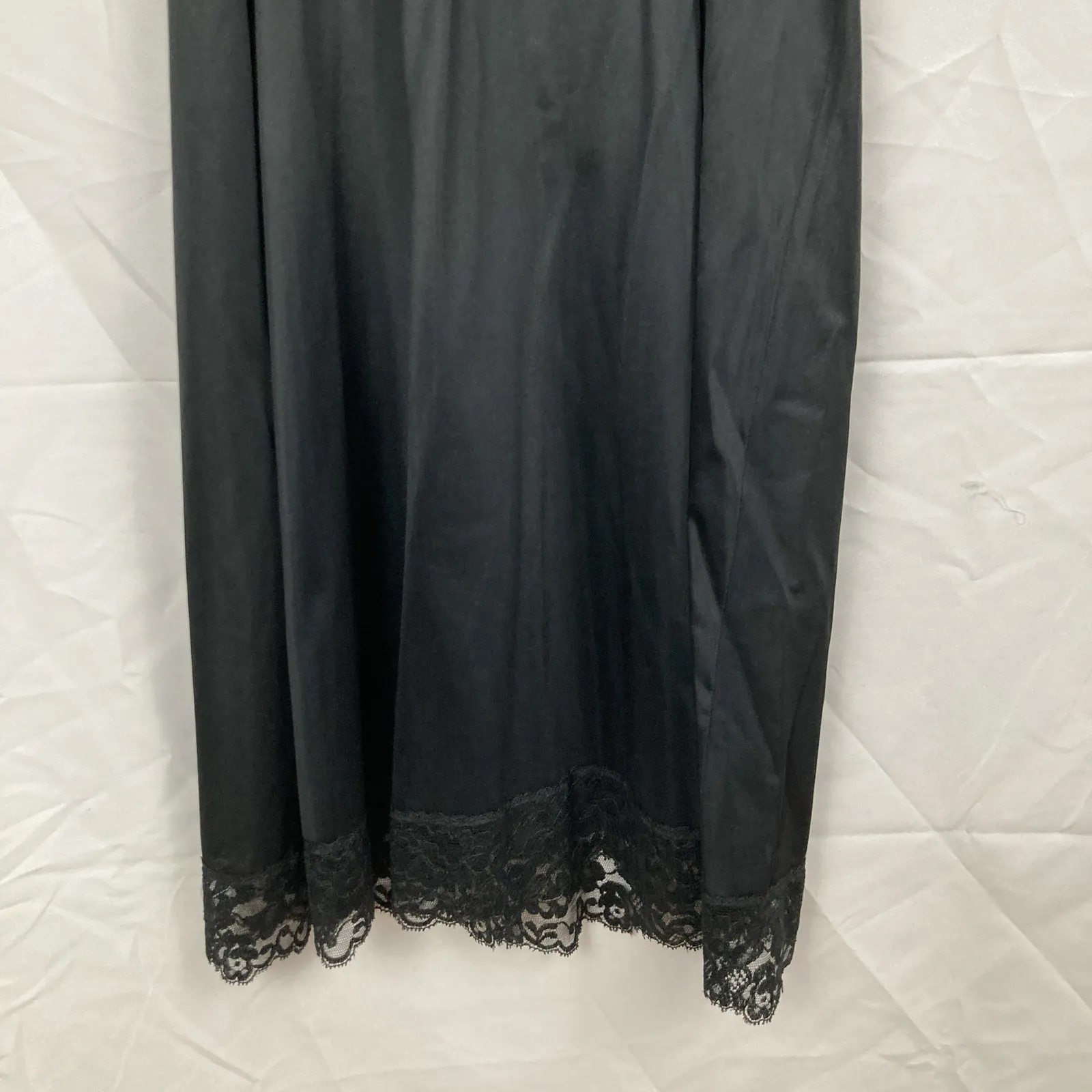 VTG Vanity Fair Womens S Black Lace Trim Slip Dress Coquette Romantic Feminine - Image 12