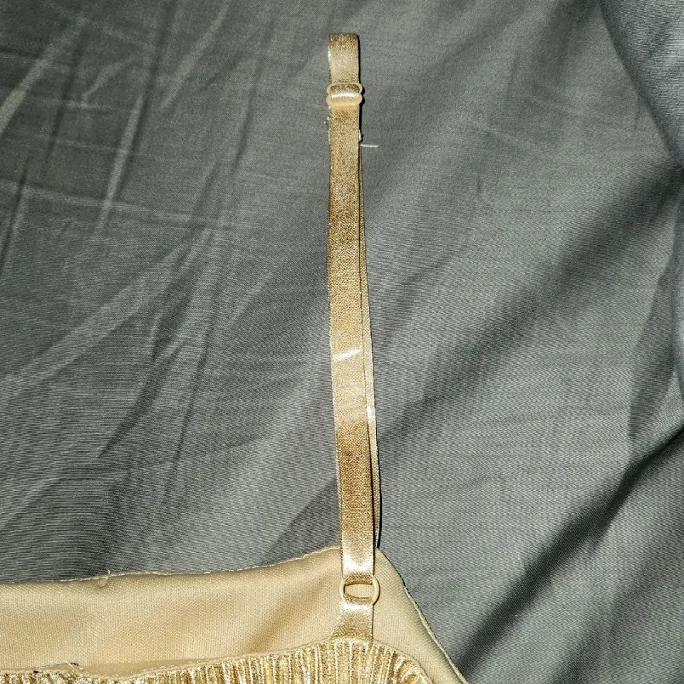 Elegant, satin, shimmering top Gold Size M - Image 3