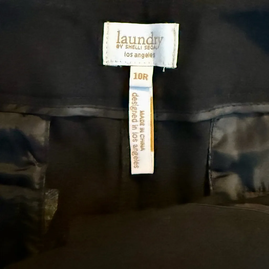 Laundry by Shelli Segal Size 10 Regular Modern Fit Flare Black Dress Pants - Image 5