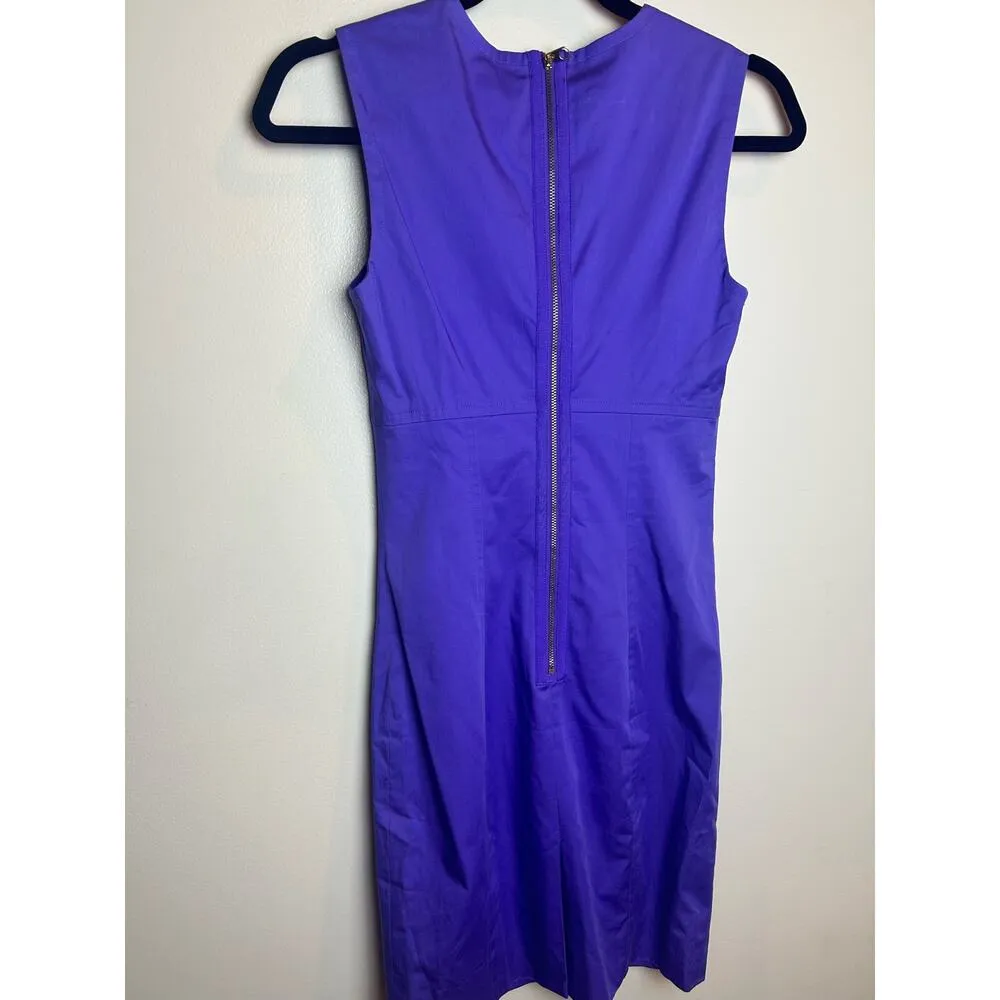 Ted Baker Dress Purple Sheath Business Professional Size 0 Party Bold Neckline - Image 4