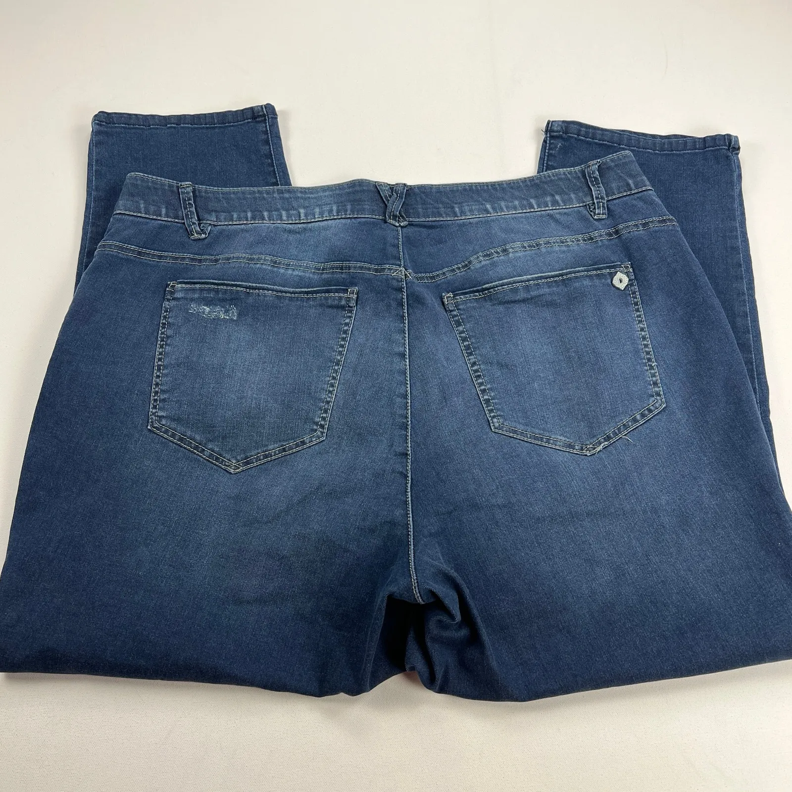 Democracy High Rise Dark Wash Tummy Control Ankle Jeans Stretch Denim Size 20W - Image 4