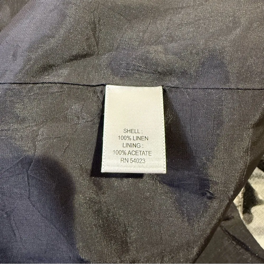 Banana Republic Gray Chevon Zigzag Linen Strapless Dress, Sz 4 - Image 13