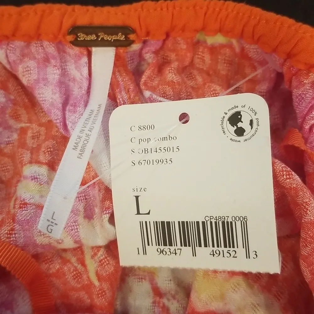 💕FREE PEOPLE💕 Wisteria Mai Dress ~ Orange Pop Combo Large L NWT - Image 16