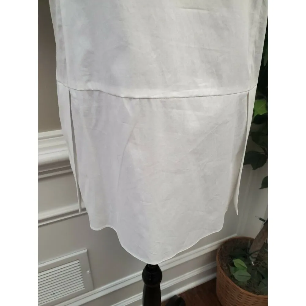 Bloomingdale's ST-Emile Women's White Cotton V-Neck Short Sleeve Blouse Size 6 - Image 3
