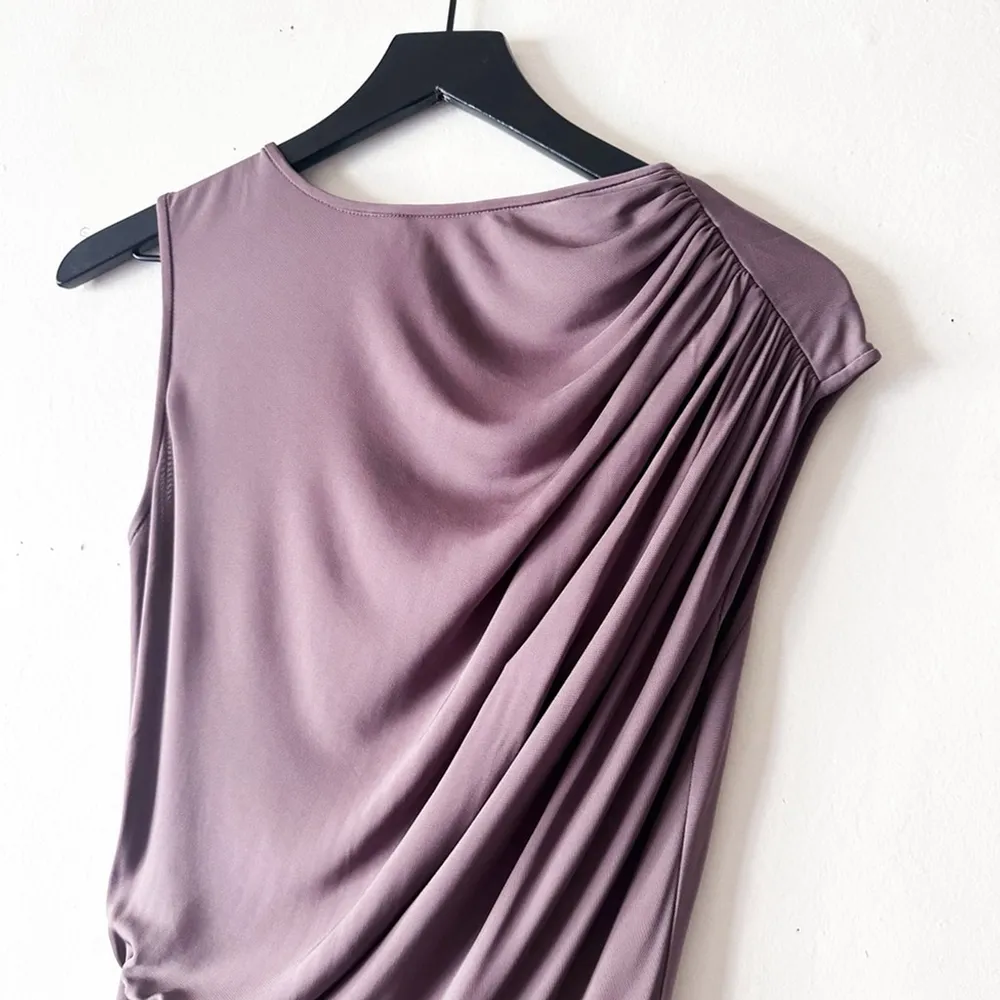Costello Tagliapietra Draped Midi Dress Sz 4 Mauve Purple Holiday Party - Image 4